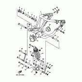 Схема вузла: Задній важіль та підвіска Yamaha XVS1100 Drag Star Classic