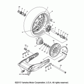 Схема вузла: Заднє колесо Yamaha XV1900 Raider