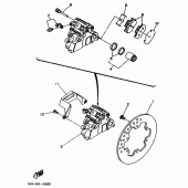 Схема вузла: Задній гальмівний супорт Yamaha WR250 WR250Z