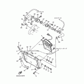 Схема вузла: Радіатор та Патрубок системи охолодження Yamaha TRX850
