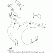 Схема вузла: Кермо та Тросики Yamaha XVS650 V-Star Classic
