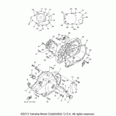 Схема узла: Крышки картера (1) Yamaha XVS1100 V-Star Classic Coast (Cast Wheel)