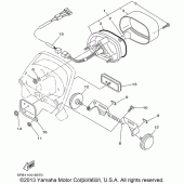 Схема вузла: Задній ліхтар (Стоп-сигнал) Yamaha XVS650 V-Star Custom