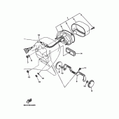 Схема вузла: Задній ліхтар (Стоп-сигнал) Yamaha XVS1100 V-Star Custom