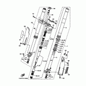 Схема узла: Вилка передней оси Yamaha YZ250 YZ250