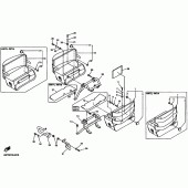 Схема вузла: Бічні кофри 1 (4WY2, 4WY4, 4WY6) Yamaha XVZ1300 Royal Star