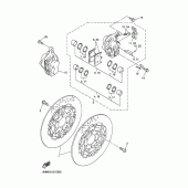 Схема вузла: Переднє гальмо Yamaha XJR400