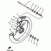 Схема вузла: Переднє колесо Yamaha YZ125