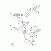 Схема вузла: Задний рычаг и Подвеска Yamaha TTR50 TT-R50