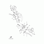 Схема узла: Пульт управления рулевой и Рычаг Yamaha XVS650 Drag Star