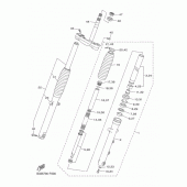 Схема вузла: Вилка передньої осі Yamaha XVS950 SCR950