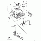 Схема вузла: Паливний бак Yamaha XT350 XT350