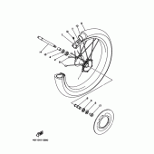 Схема вузла: Переднє колесо Yamaha TT250R TT-R