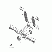 Схема вузла: Задній важіль та підвіска Yamaha XV750 Virago