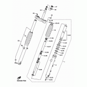 Схема вузла: Вилка передньої осі Yamaha XVS950 XV950 Racer