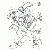 Схема вузла: Паливний бак Yamaha XT600 XT600