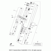 Схема вузла: Вилка передньої осі Yamaha FZ6 FZ6R