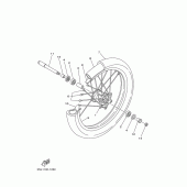 Схема вузла: Переднє колесо Yamaha YZ250 YZ250F