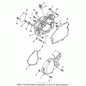 Схема узла: Крышки картера (1) Yamaha WR200R