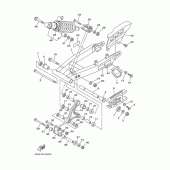 Схема узла: Задний рычаг и Подвеска Yamaha TTR125 TT-R125