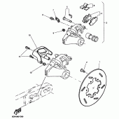 Схема вузла: Задній гальмівний супорт Yamaha TT600