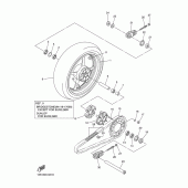 Схема вузла: Заднє колесо Yamaha YZF-R6/YZF600 R6