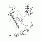 Схема вузла: Задній гальмівний циліндр Yamaha MT01 MT-01