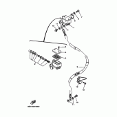 Схема узла: Передний тормозной цилиндр Yamaha TW125