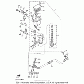 Схема вузла: Задній гальмівний циліндр Yamaha XVZ1300 Venture Royale