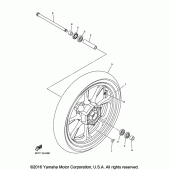 Схема вузла: Переднє колесо Yamaha XVS950 V-Star Tourer