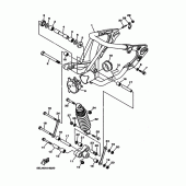 Схема вузла: Задній важіль та підвіска Yamaha XVS1100 Drag Star Classic