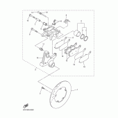 Схема вузла: Задній гальмівний супорт Yamaha YZF-R6/YZF600 R6