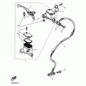 Схема узла: Передний тормозной цилиндр Yamaha TT600