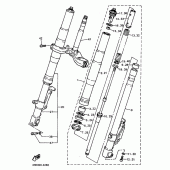 Схема вузла: Вилка передньої осі Yamaha YZF750 YZF750