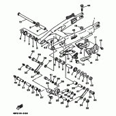 Схема вузла: Задній важіль та Підвіска Yamaha WR200R