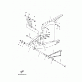 Схема вузла: Задній важіль та підвіска Yamaha MTN250 MT-25