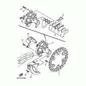 Схема узла: Задний тормозной суппорт Yamaha YZ125