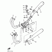 Схема узла: Выхлопная система Yamaha XJ900 Diversion