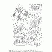 Схема вузла: Кришки картера (1) Yamaha XV1900 Raider S
