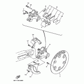 Схема узла: Задний тормозной суппорт Yamaha YZ400