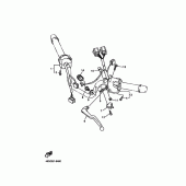 Схема вузла: Пульт управління рульовий та Важіль Yamaha XJ900 Diversion