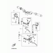 Схема вузла: Пульт управління рульовий та Важель Yamaha YZF-R125