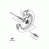 Схема вузла: Переднє колесо Yamaha TW200