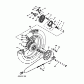 Схема вузла: Заднє колесо Yamaha XT225 XT225
