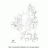 Схема вузла: Облицювальні елементи (1) Yamaha XV1700 Road Star Midnight Silverado