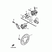 Схема узла: Задний тормозной суппорт Yamaha FZX250 ZEAL