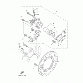 Схема вузла: Задній гальмівний супорт Yamaha YP400 Majesty