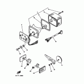Схема вузла: Задній ліхтар (Стоп сигнал) Yamaha XT350 XT350