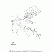 Схема вузла: Задній ліхтар (Стоп-сигнал) Yamaha XVS1100 V-Star Custom (with Flames)