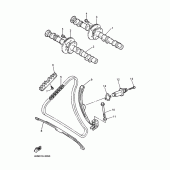 Схема вузла: Розподільний вал та Ланцюг ГРМ Yamaha XJR400
